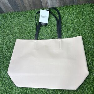 Calvin Klein Fragrance Tote Bag Beige Black Large‎ Shoulder Bag NWT Gift Promo